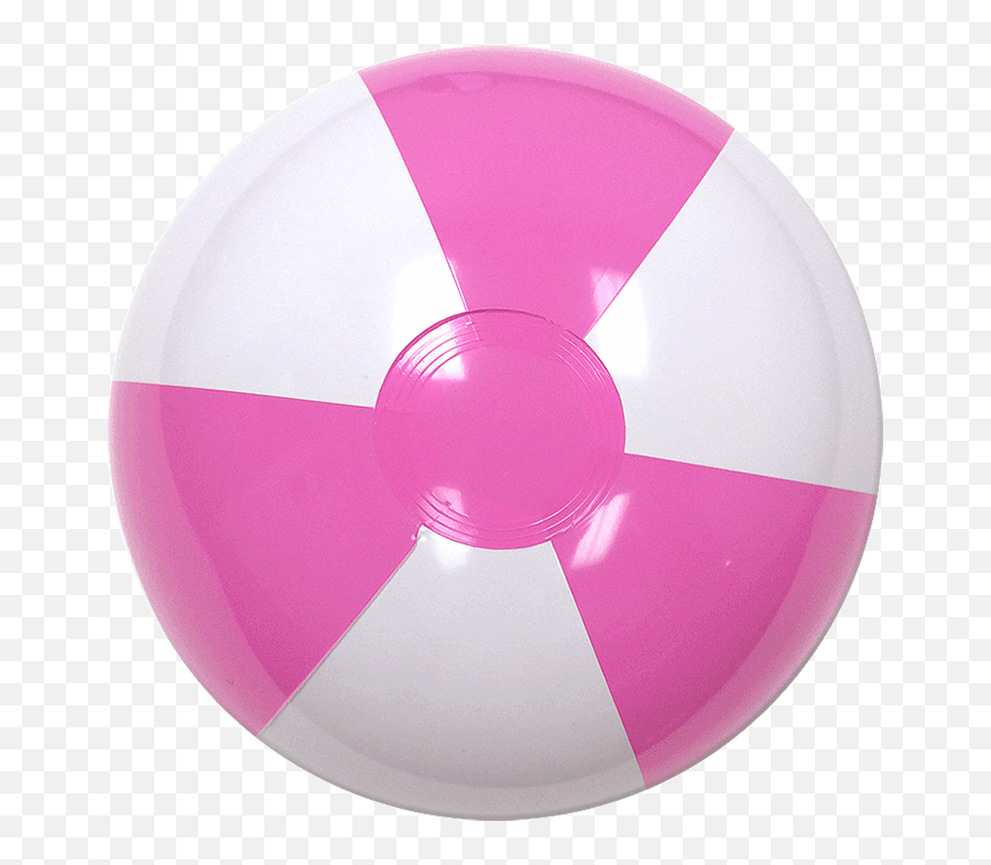 Pink And White Beachball Beach Balls 129 Ea - Pink Transparent Beach Ball Emoji,Stress Balls With Emoticons