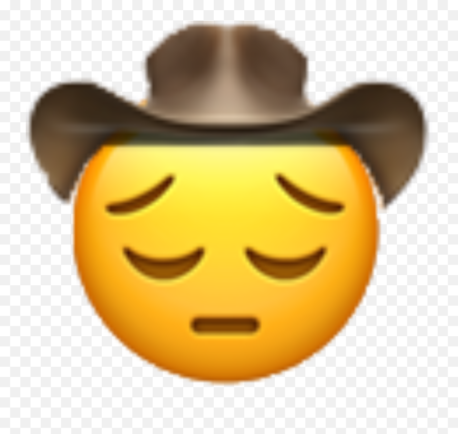 Remix Emoji Howdy Cowboy Iphone Sticker - Sad Cowboy Emoji Png,Sad Cowboy Emoji