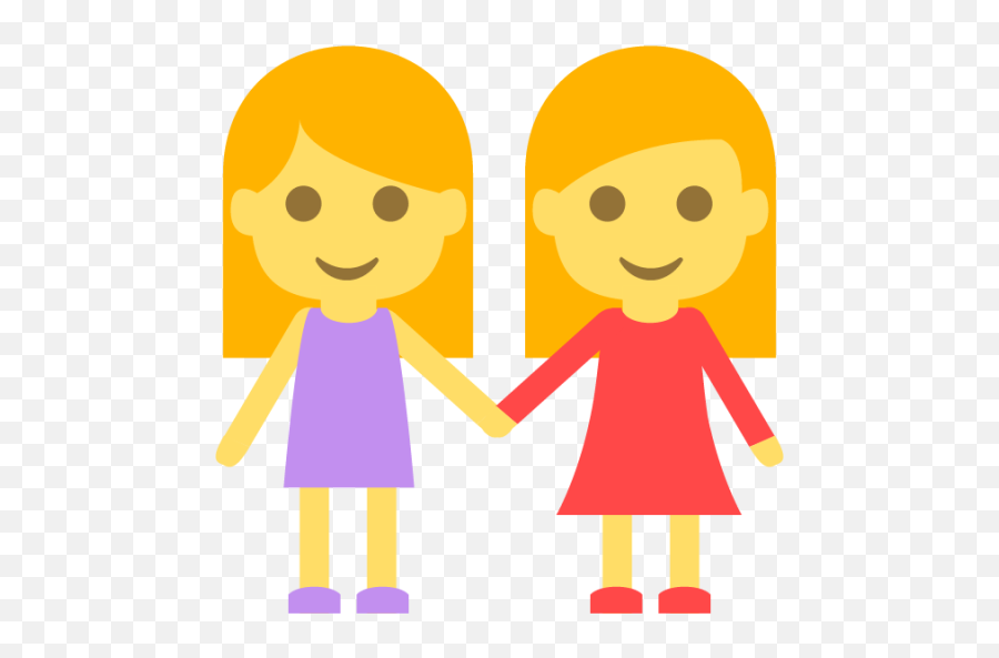 Two Women Holding Emoji - Females Holding Hands Emoji Transparent,2 Girl Emojis