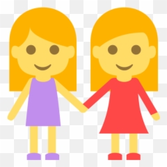 Two Women Holding Emoji - Females Holding Hands Emoji Transparent,2 Girl Emojis