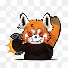 Angry Red Panda Cartoon Clipart Red Panda Giant Panda Emoji,Angry Raccoon Emoji