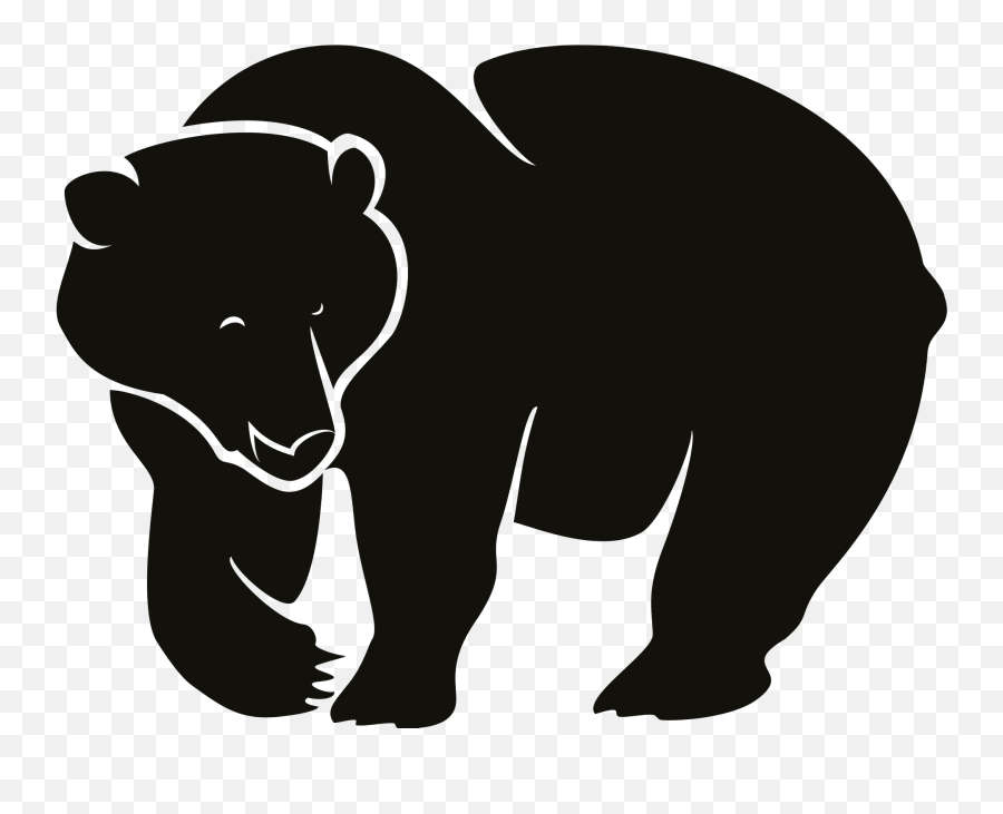 Black Bear Clipart - Svg Bear Silhouette Free Emoji,Bear Black And White Emoji