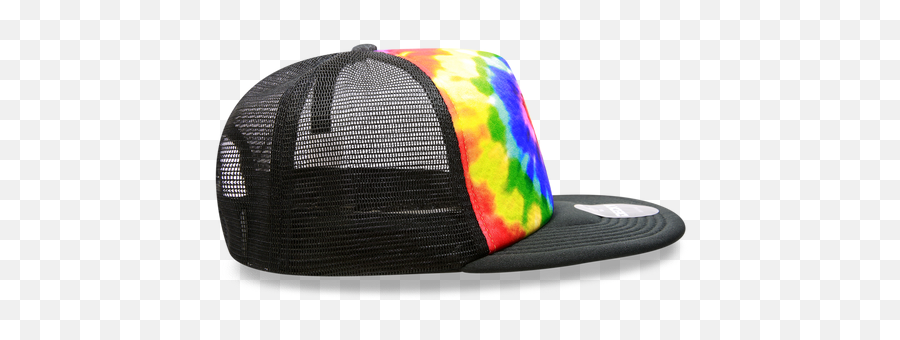 Tie Dye Print Trucker Snapback Flat Bill Hat - Decky 1079 Emoji,Billed Cap Emoji