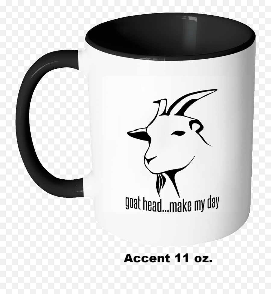 Mug Accent 11 Oz - Goat Head Ceramic Coffee Cup Make My Emoji,Goat Emoji]