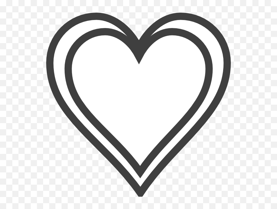 Double Heart Outline Clipart - Heart Silhouette Transparent Png Emoji,Black Outline Heart Emoji