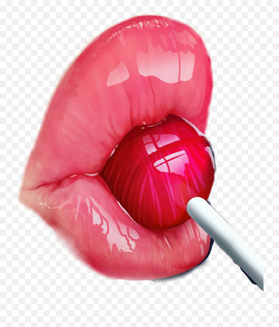 Lollipop Sticker Challenge - Lip Care Emoji,Lollipop Lips Emoji Pop