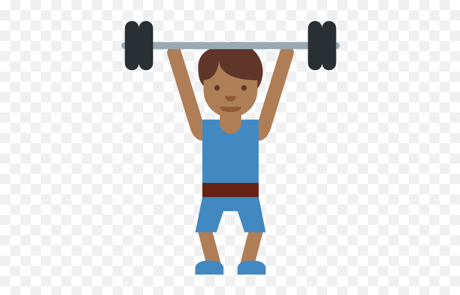 Person Lifting Weights Emoji With Medium - Dark Skin Tone Dibujo De Un Niño Levantando Pesas,Arm Emoji