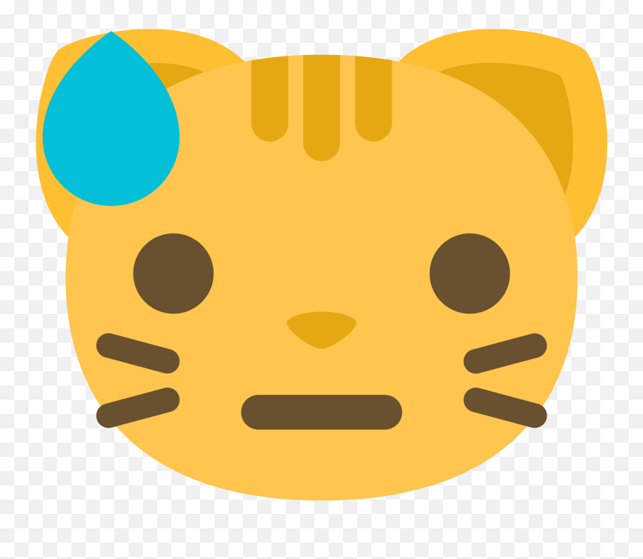 Free Emoji Cat Face Sweat Png With - Cat Emoji Laughing Png,Cat Paw Emoji