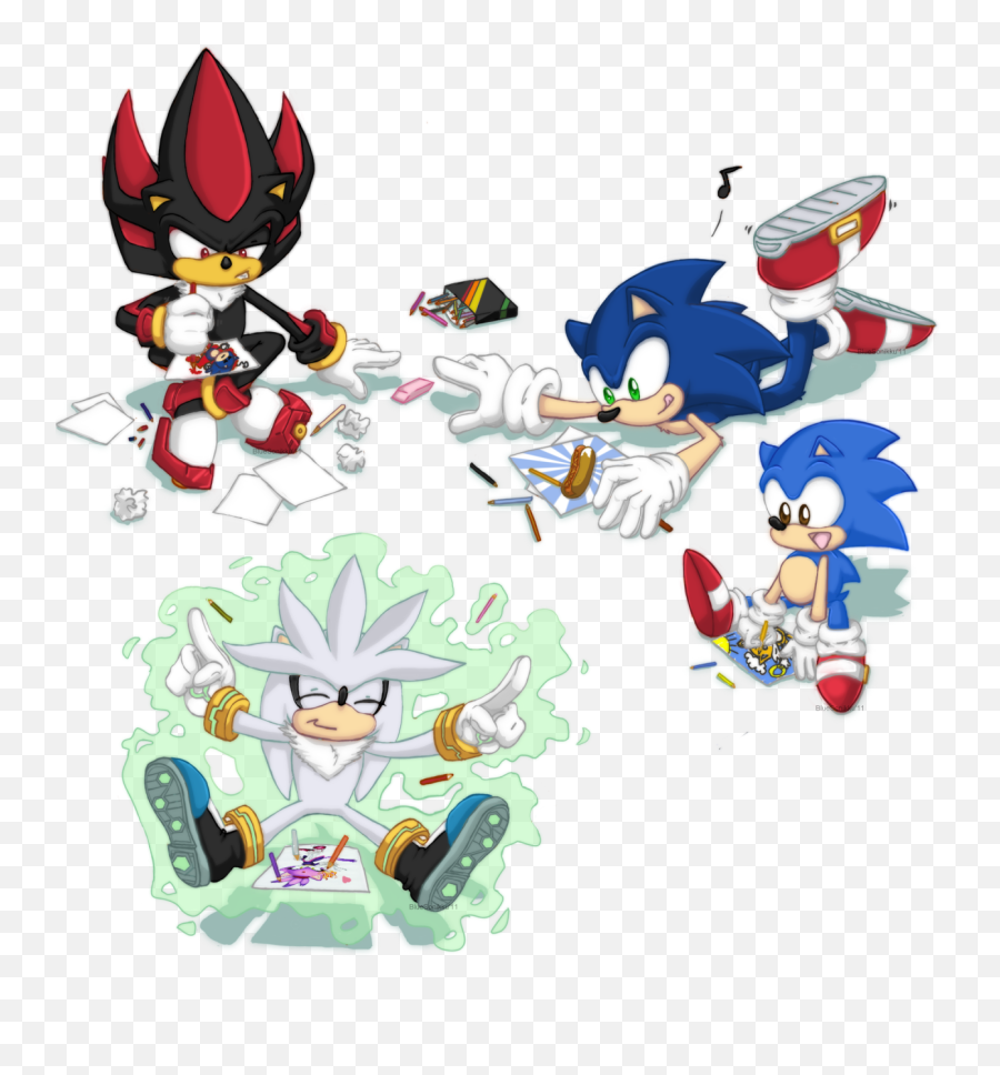Cool Sonic Wallpaper - Sonic The Hedgehog Wallpaper Fan Art Classic Sonic Cute Emoji,Sonic Hedgehog Emoticons