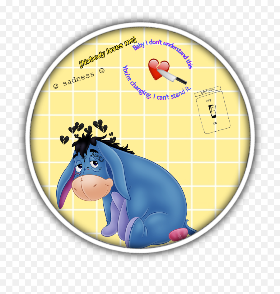 Eeyore Depression Sticker By Athazagoraphobia - Eeyore Donkey With Transparent Background Emoji,Emotion Changing Meme