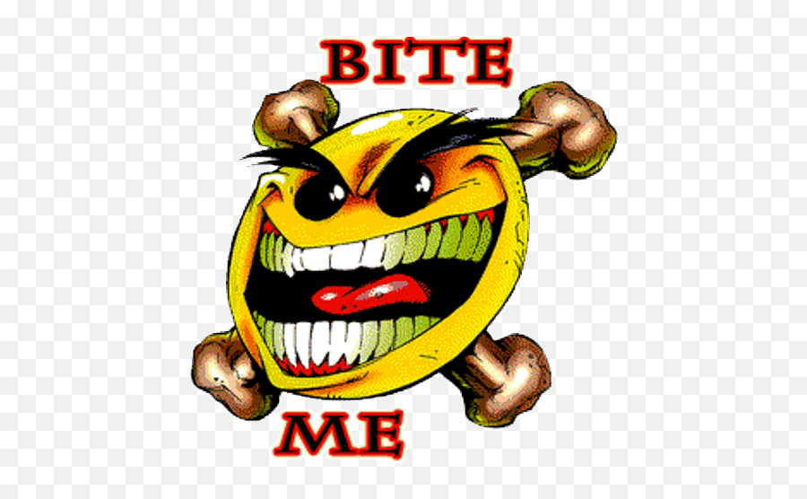 Bite Me Funny Graphic - Desicommentscom Happy Emoji,Animated Emoticons Gif