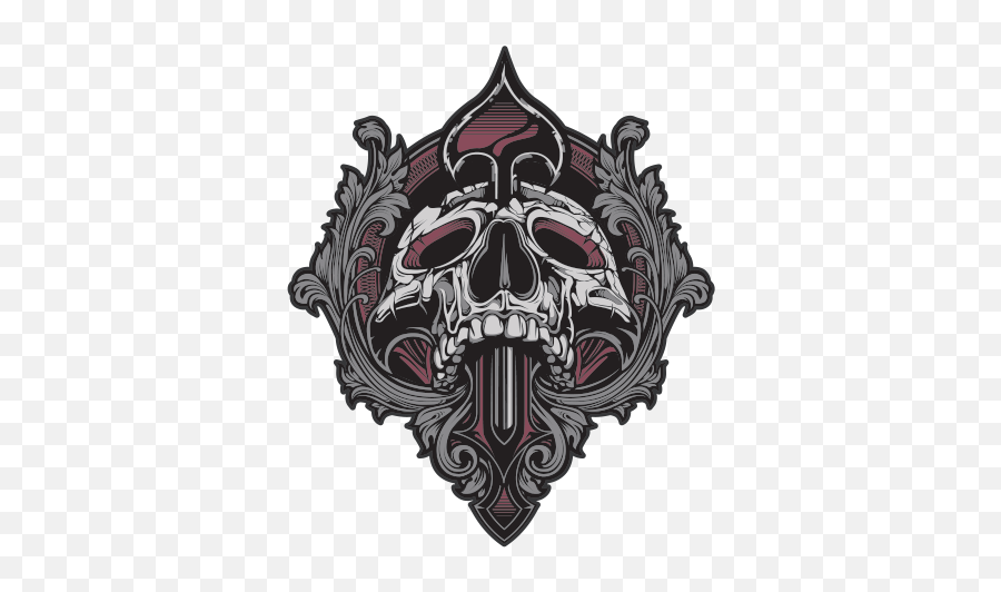 Printed Vinyl Skull Beast Fantasy - Fantasy Emblem Emoji,Army Skull Emoticons