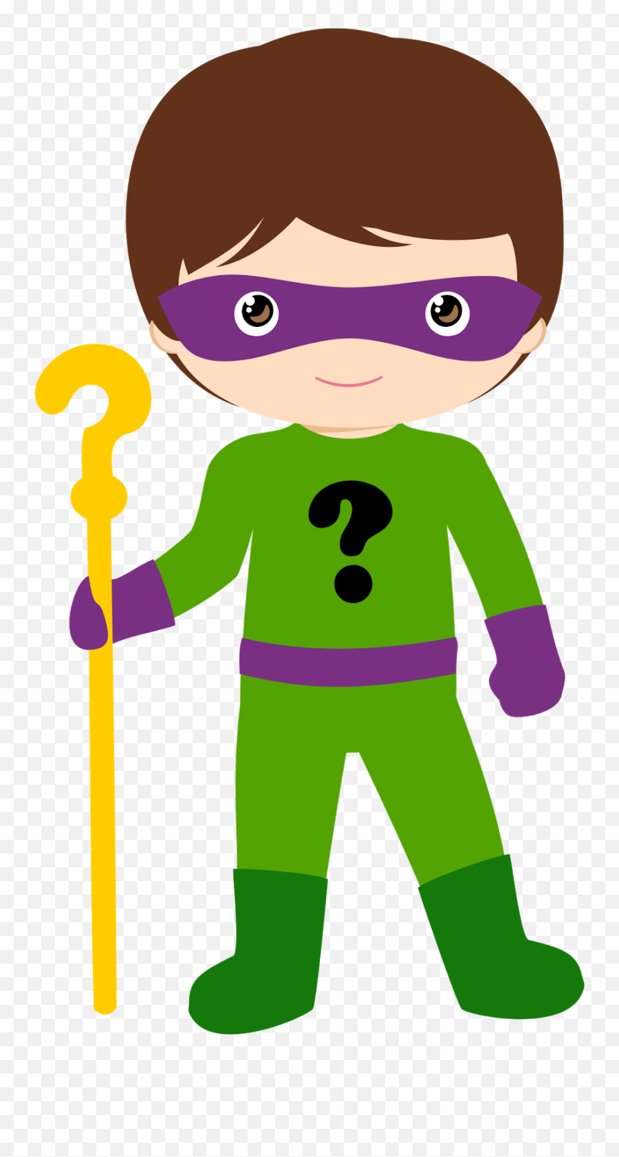 Characters Of Batman Kids Version Clip - Riddler Clip Art Emoji,Emojis Para Nenes