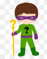 Characters Of Batman Kids Version Clip - Riddler Clip Art Emoji,Emojis Para Nenes