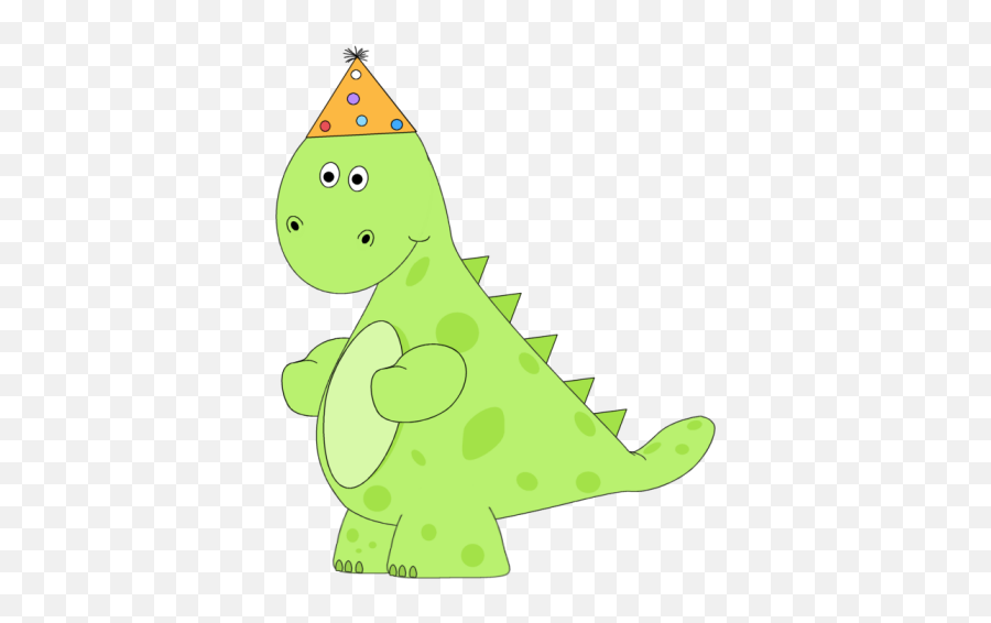 Birthday Dinosaur Wearing A Party Hat - Dinosaur In A Party Hat Cartoon Emoji,Dino Emojis