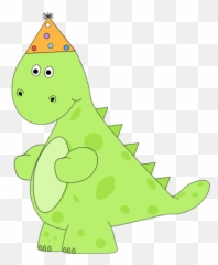 Birthday Dinosaur Wearing A Party Hat - Dinosaur In A Party Hat Cartoon Emoji,Dino Emojis