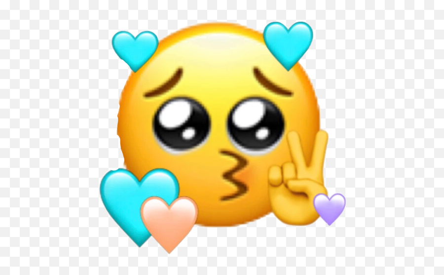 Love Cute Emoji Sticker By Skincare Stickers - Crying And Peace Sign Emoji,Cute Emoji