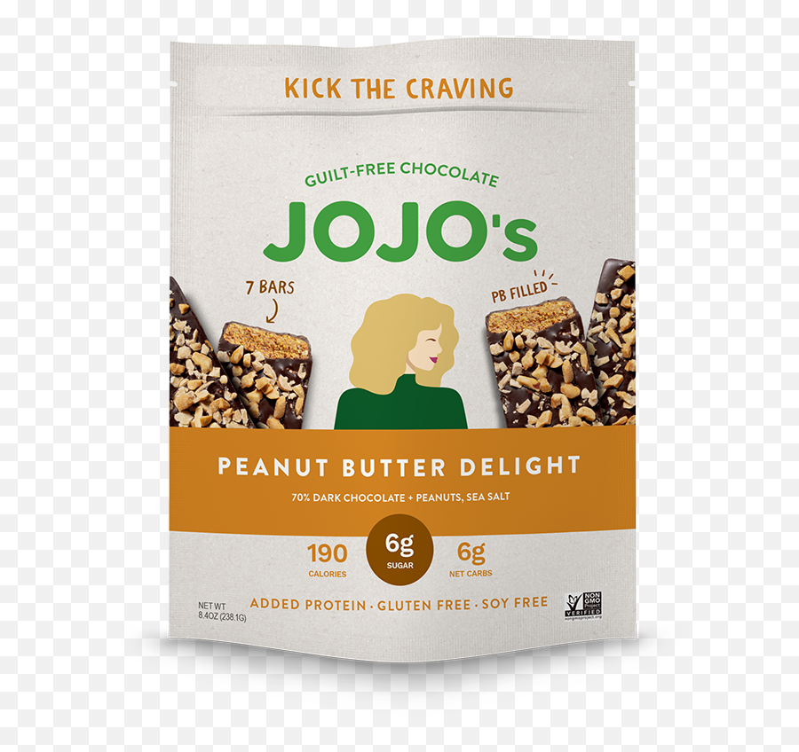 Jojou0027s Chocolate Peanut Butter Delight 84oz Bag 7 Bars Emoji,Heart Emoticon Peanut Butter Bar