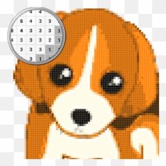 Updated Dog Coloring Color By Number - Pixelart Pc Emoji,Newfoundland Dog Emoji