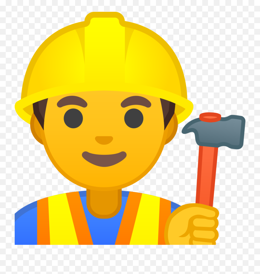 Construction Worker Emoji - Work Construction Emoji,Emoji Builder