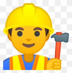 Construction Worker Emoji - Work Construction Emoji,Emoji Builder