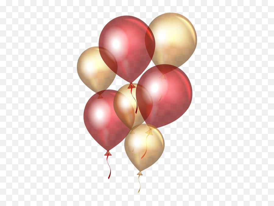 Transparent Red Gold Balloons Png Clip - Red Clipart Gold Balloon Emoji,3 Red Balloons Emoji