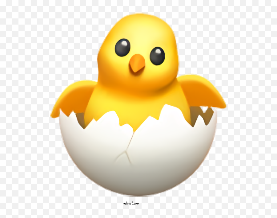 Holidays Yellow Emoticon Cartoon For Easter - Easter Clipart Apple Hatching Chick Emoji,Emoticons De Festa