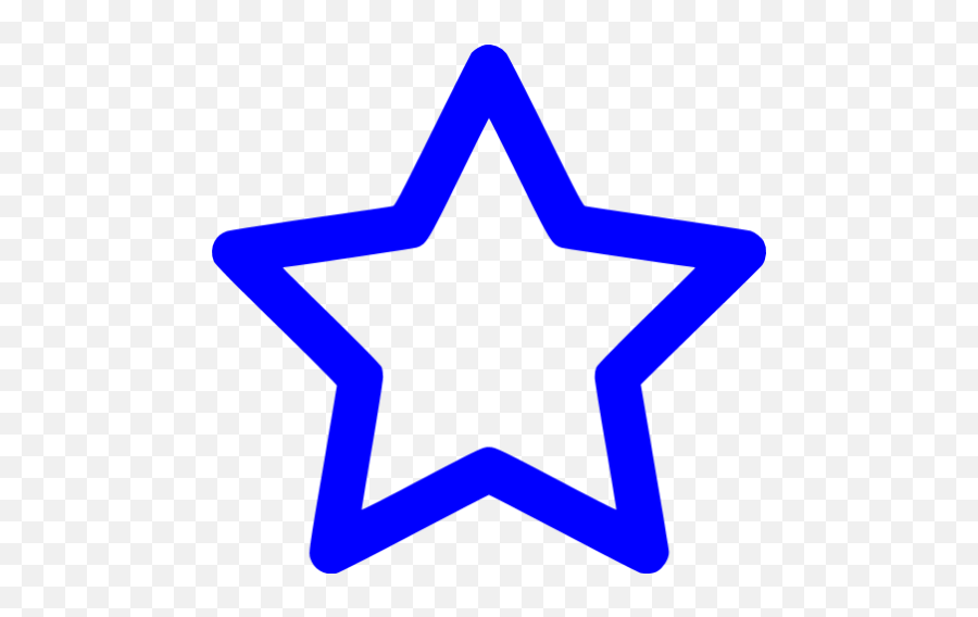 Blue Outline Star Icon - Transparent Blue Star Outline Emoji,Snowflake Outline Emoticon