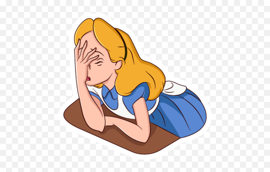 Facepalm Alice In Wonderland Meme - Alice In Wonderland Meme Emoji,Side Eyeing Chloe Emoticon