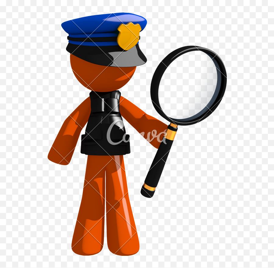 Orange Man Police Officer Holding - Canva Emoji,Police Detective Emoji
