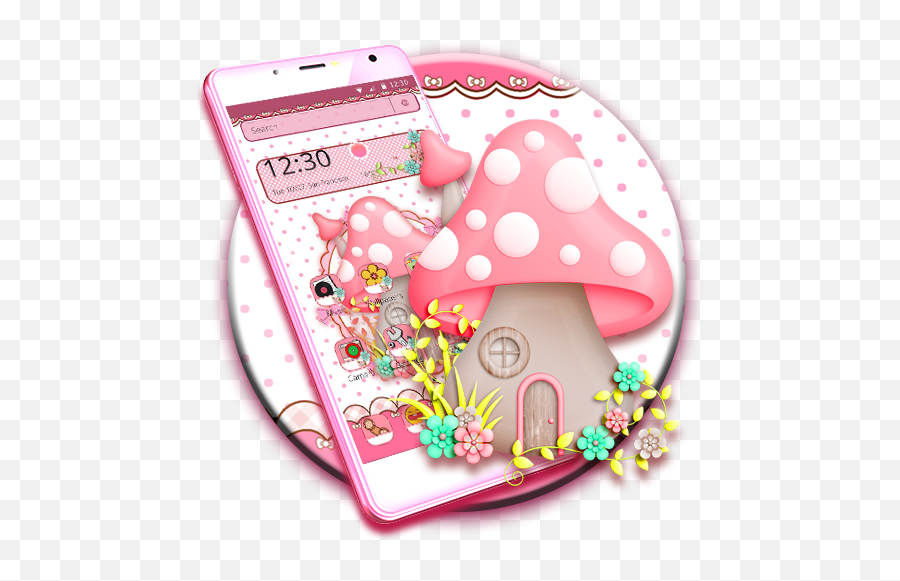 Pink Cute Mushroom Themefor Android - Mushroom Emoji,Iphone Mushrooms Emoji