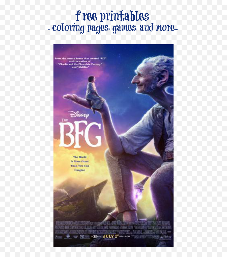 The Bfg Printables And Games - Big Friendly Giant Poster Emoji,Disney Emotion Movie