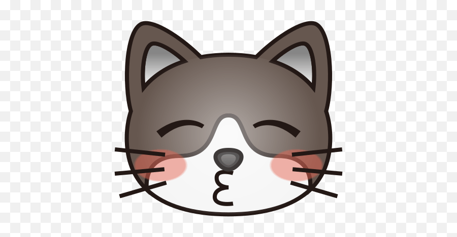 Kissing Cat Face With Closed Eyes Id 12292 Emojicouk - Emoji Cat Face,Kissy Face Emoji