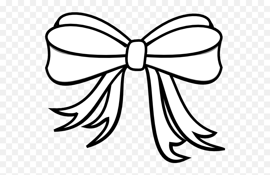Black And White Present Bow Clipart - Ribbon Bow Black And White Emoji,Black Bow Emoji