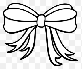 Black And White Present Bow Clipart - Ribbon Bow Black And White Emoji,Black Bow Emoji