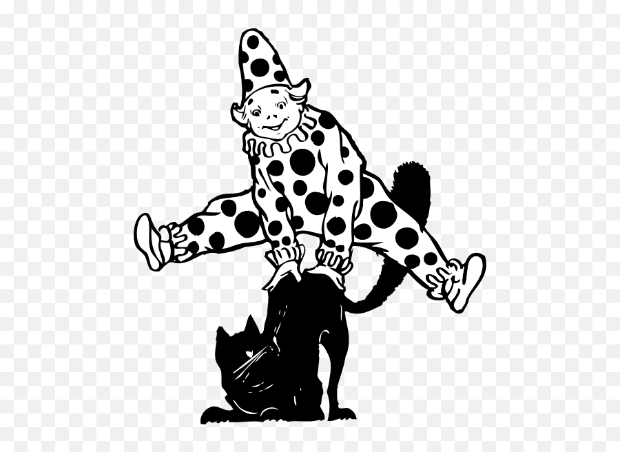 Clown Jumping Over Cat Clipart I2clipart - Royalty Free Clown Vector Free Black And White Emoji,Freaky Emoticons