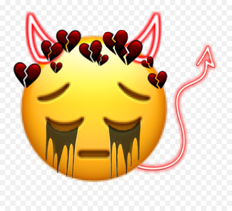 Sad Emoji Devil With Sticker By Demondevil - Happy,Devil Emoji