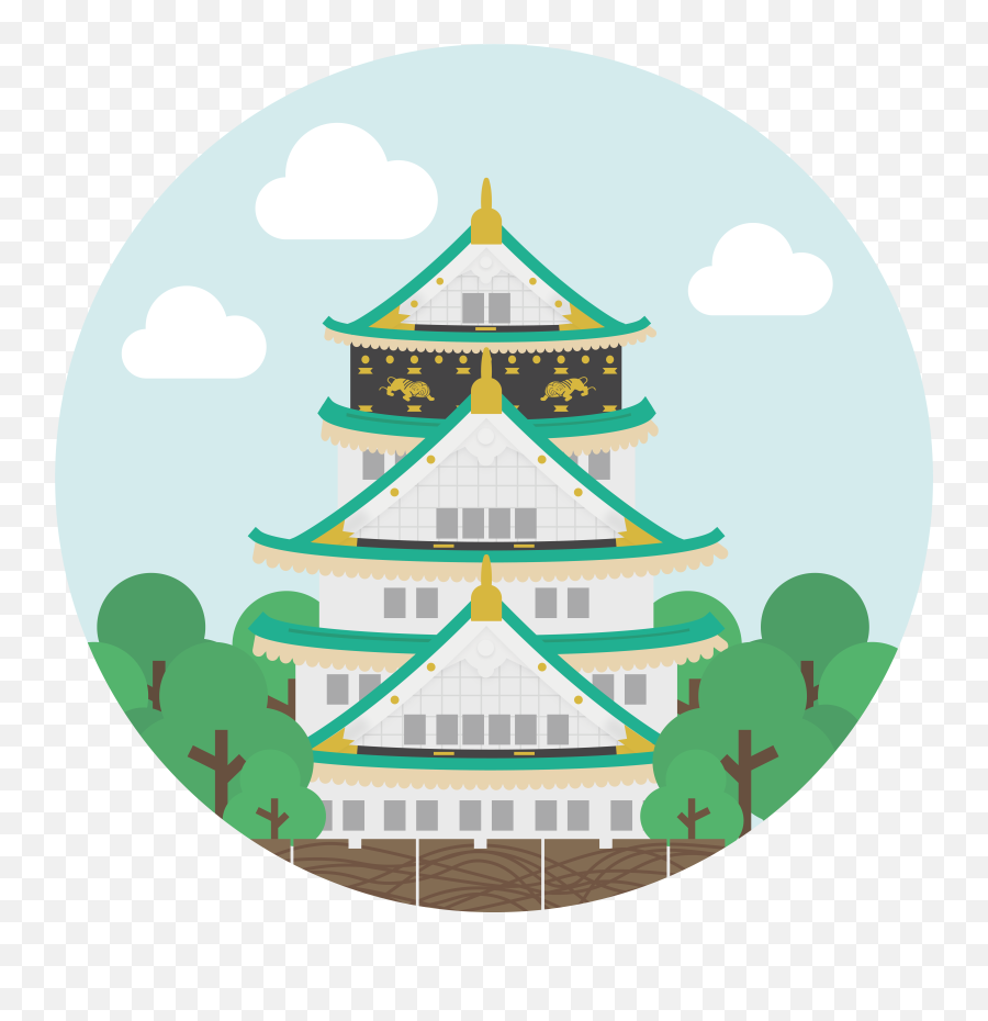 Osaka Castle Sticker Osaka Castle Travel Graphic Design Emoji,Castle Point Emoji