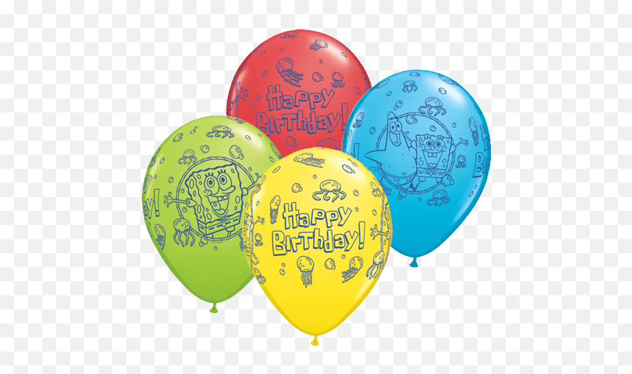 Character Birthday Balloons - Balloons Png Spongebob Emoji,Latex Angry Emoticon