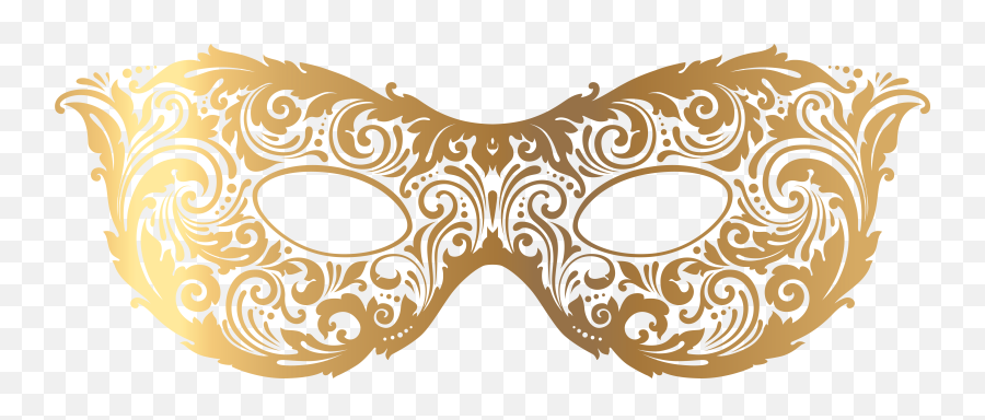 Gold Carnival Mask Clip Art Image - Clipartix Transparent Background Masquerade Mask Png Emoji,Laughing Emoji Mask