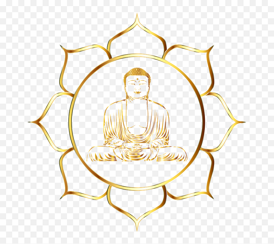 Art Lotus Buddha Flower - Gold Buddhism No Background Emoji,Emotion Monk Statue