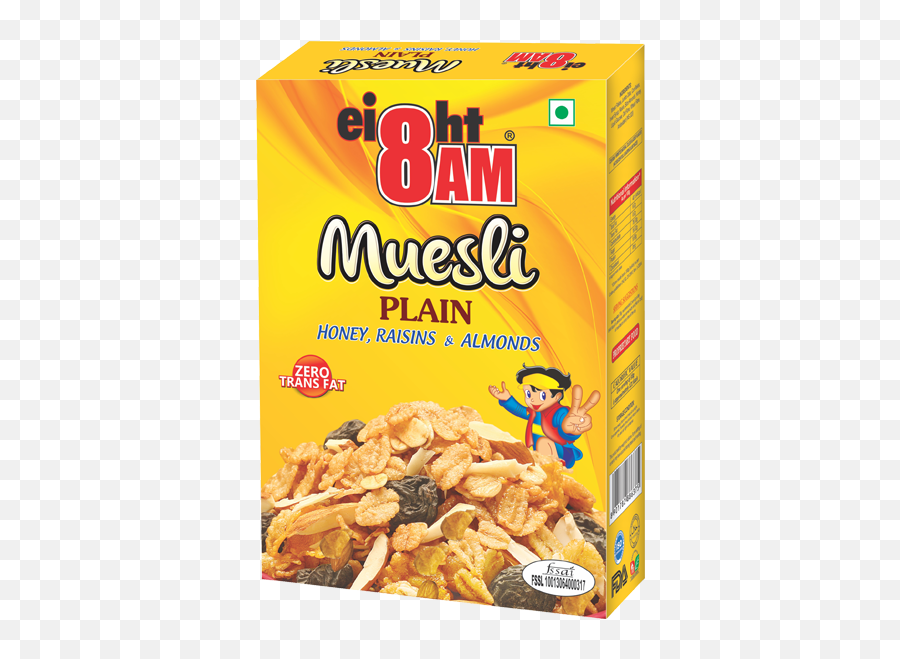 Muesli Plain425gm - V R Industries Private Limited 8am Muesli Emoji,Raisin Emoji