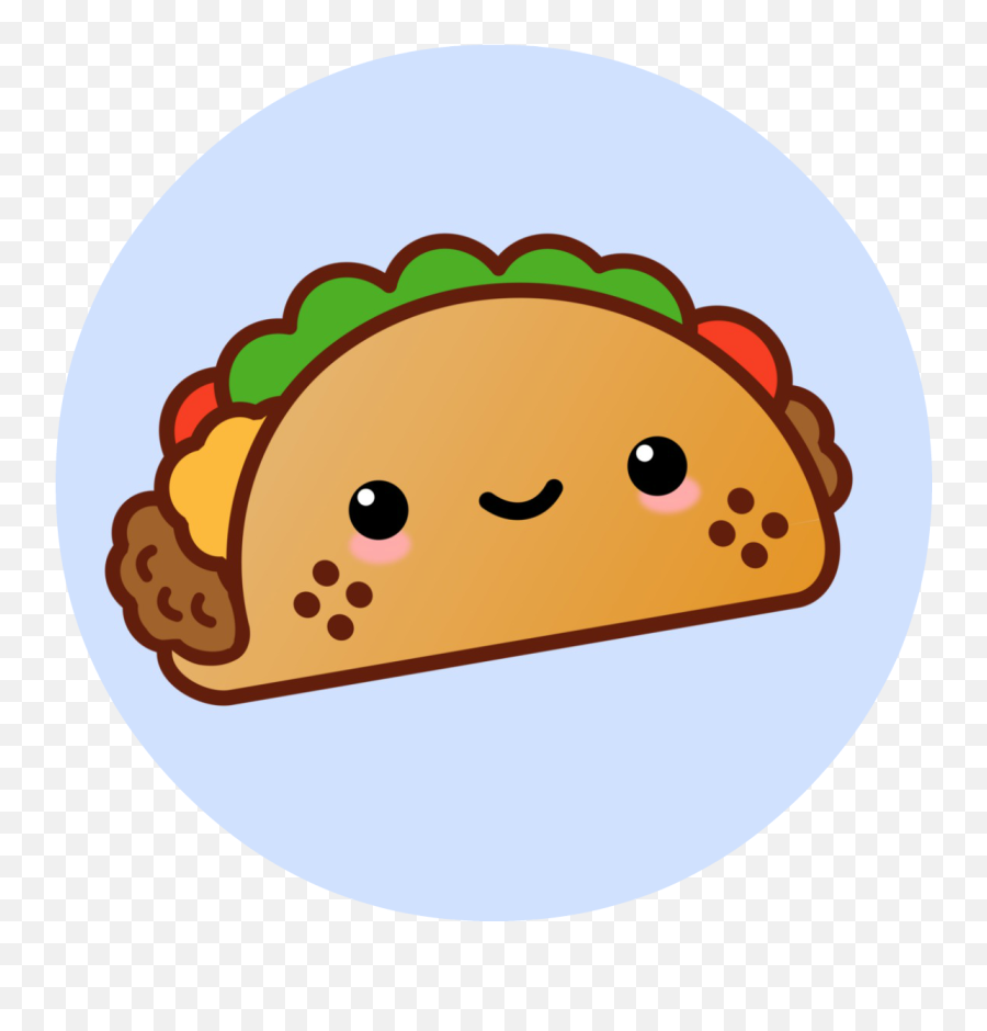 Kawaii Taco Cupcake Toppers - Cute Taco Sticker Emoji,Taco Emoji Transparent Backround