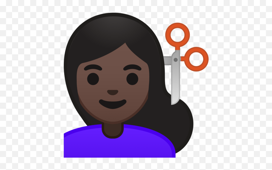 Cortar Cabelo Com Um Tom De Pele Escura - Girl Getting Haircut Emoji,Emoji Alzando La Mano