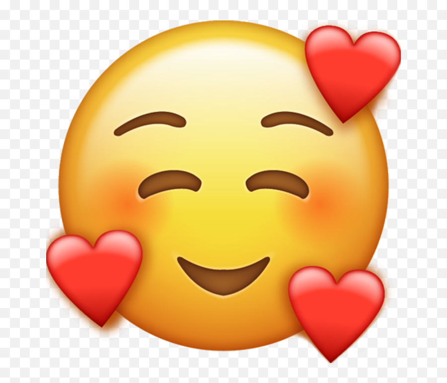 Smile Emoji With Hearts - Smile Emoji,Emoji