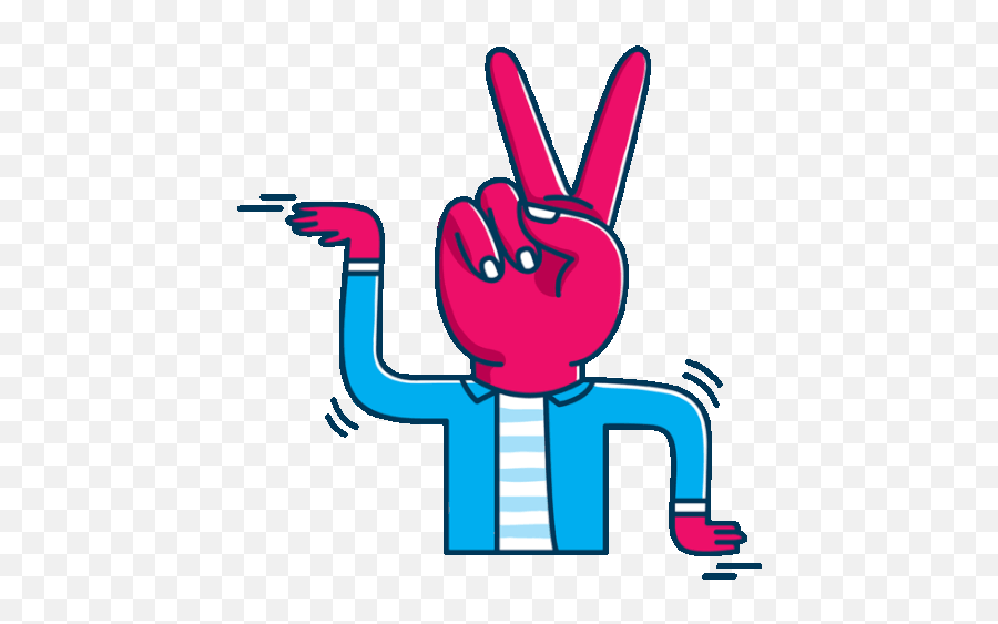 Hand Making V For Victory Sticker - Talk To The Hands Red Emoji,Japan Victory Dance Emoticon Gif