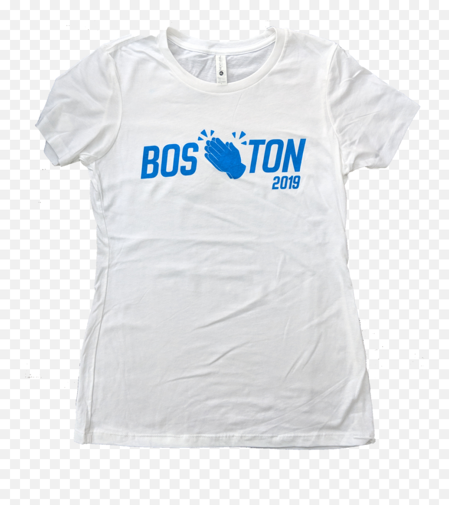 Womenu0027s Boston 2019 Emoji Tee - White Wbos2019tee,Medium Clap Emoji