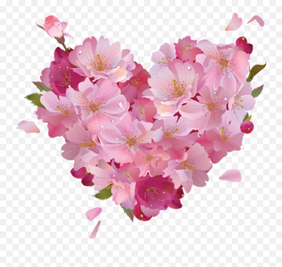 Pink Sticker By - Pink Flower Heart Png Emoji,Cherry Blossom Emoji