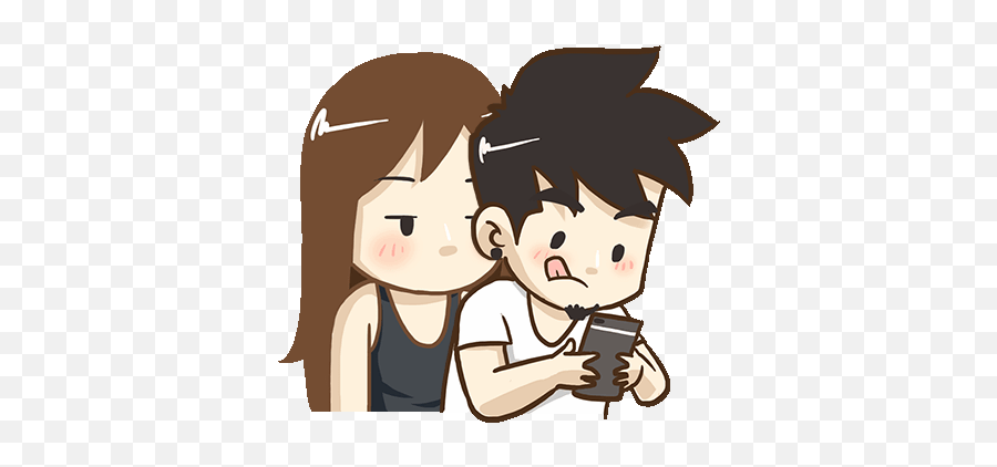 Cute Love Cartoons Cute Cartoon - Conversation Emoji,Cute Couple Emoji Stories