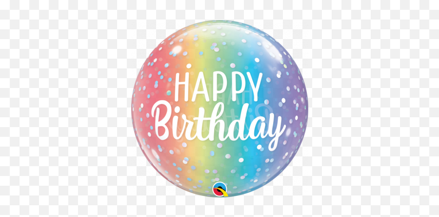 22 Qualatex Bubble Balloon - Happy Birthday Ombre U0026 Dots Balloon Emoji,4oth Birthday Emojis